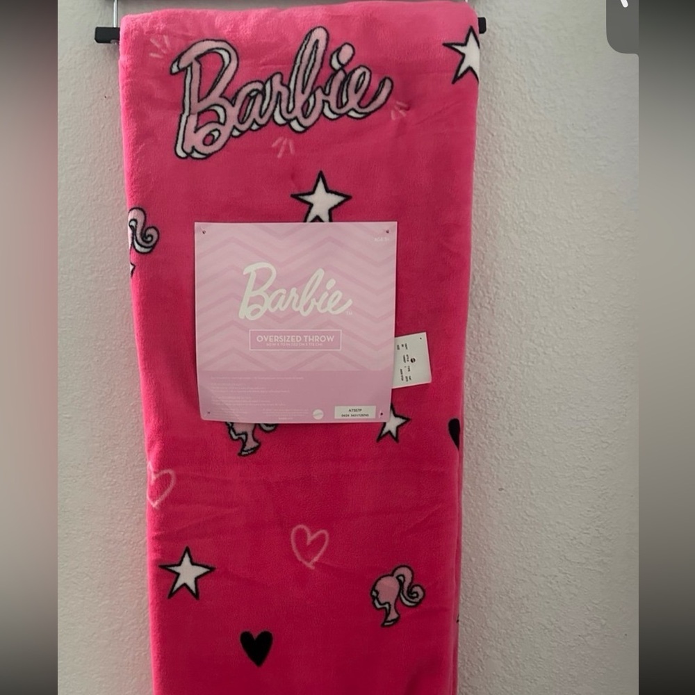 COPY - Barbie Plush Throw Hot Pink Blanket. Brand new with tags.